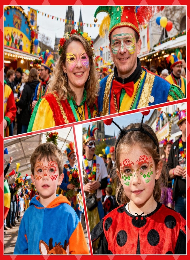 هواف مجموعة HOWAF من 20 قطعة من قوالب طلاء الوجه للأطفال، قوالب طلاء الوجه على شكل مهرج وخفاش وفراشة، قوالب طلاء الجسم، قوالب طلاء على شكل عنكبوت وحورية بحر لحفلات الأزياء التنكرية، مناسبة لتزيين حفلات ماردي غرا وسان باتريك. - Image 4